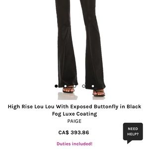 NWT LouLou high rise Coated bell bottoms.